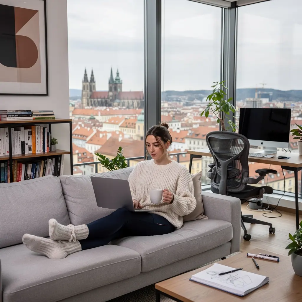 Moderní webová stránka zobrazená na mobilním zařízení s atraktivním designem.