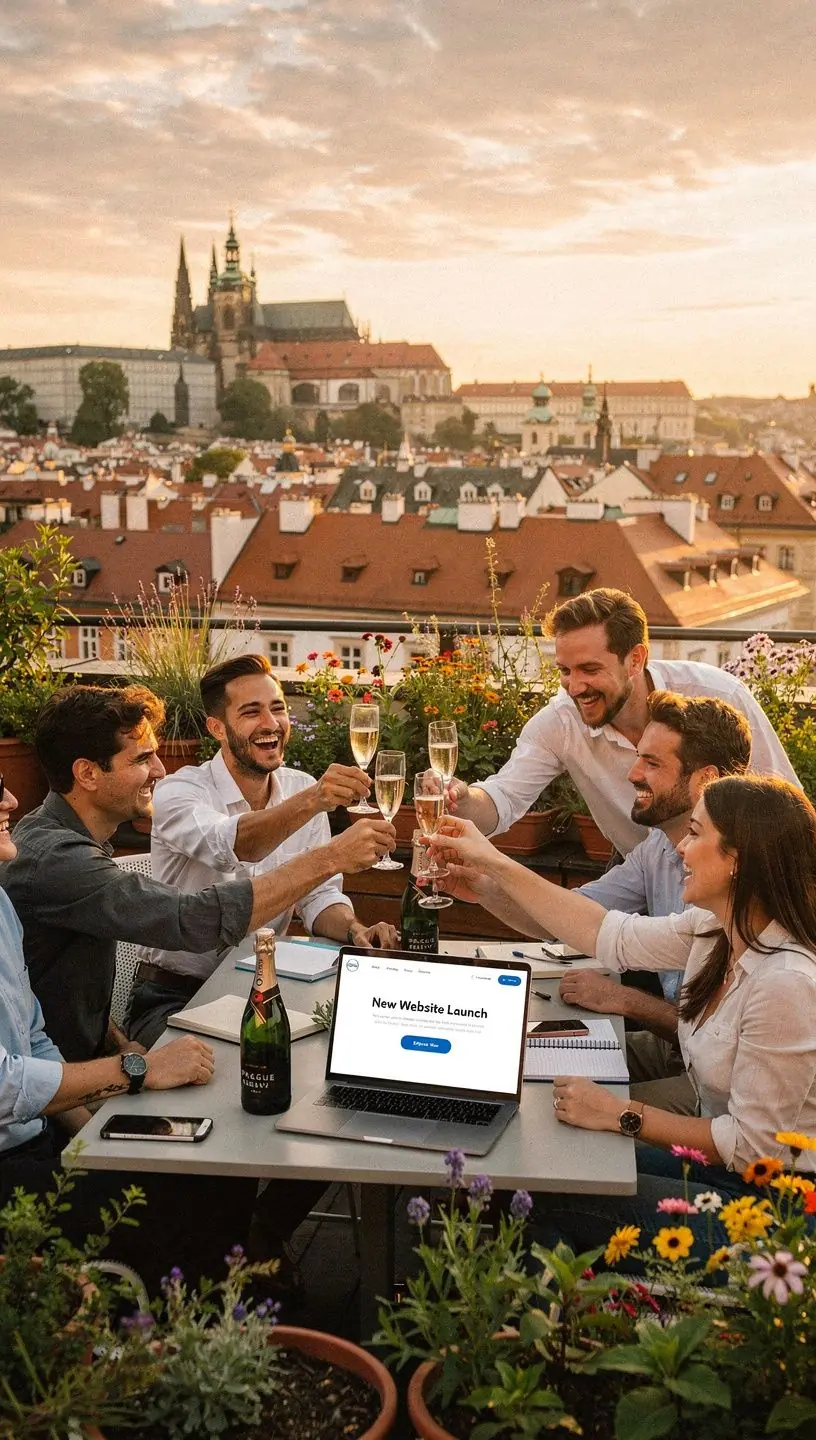 Moderní webová stránka s responzivním designem zobrazená na různých zařízeních.