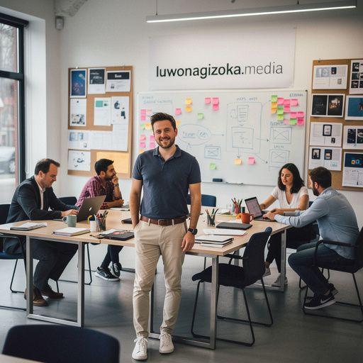 Ilustrace procesu tvorby webových stránek s důrazem na uživatelskou přívětivost.